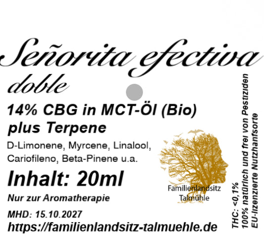 Señorita efectiva doble - 14% CBG in MCT-Öl (Bio) plus Terpene 🆕